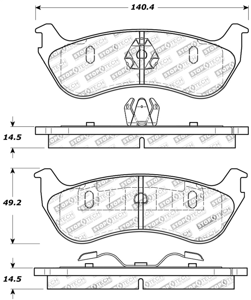 Ford Explorer Brake Pads - Front - Stoptech - Sport with Shims and Hardware - `02-`05 Ford Explorer Brake Pads - Front - Stoptech - Sport with Shims and Hardware - `02-`05