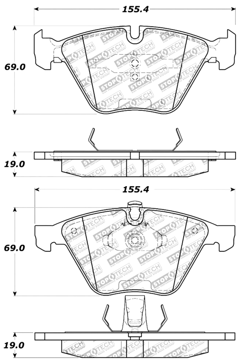 BMW 335i Brake Pads - Front - Stoptech - StopTech Sport - `07-`13