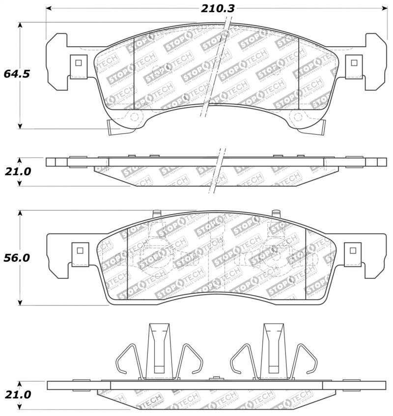 Ford Expedition Brake Pads - Front + Rear - Stoptech - StopTech Sport with Shims and Hardware - `02-`06 Ford Expedition Brake Pads - Front + Rear - Stoptech - StopTech Sport with Shims and Hardware - `02-`06