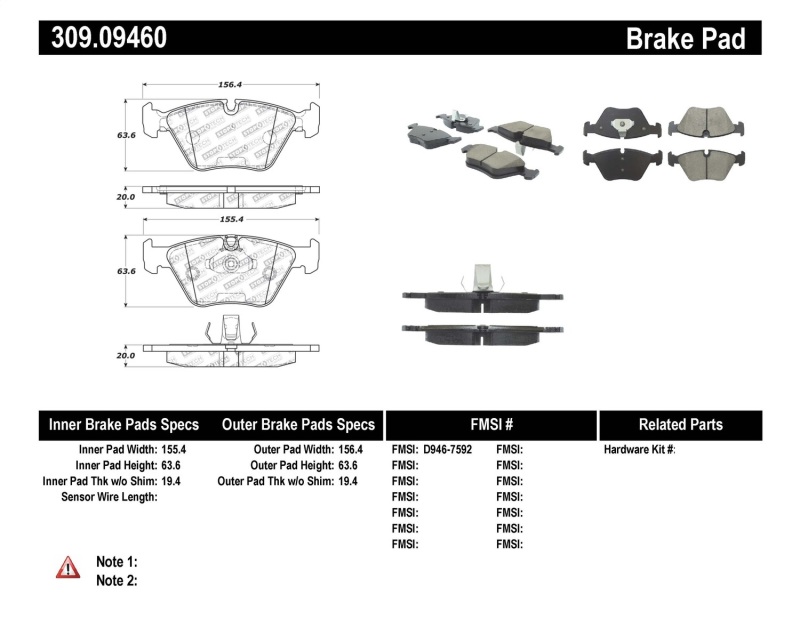 BMW Z4 Brake Pads - Front - Stoptech - Sport - `03-`08 BMW Z4 Brake Pads - Front - Stoptech - Sport - `03-`08