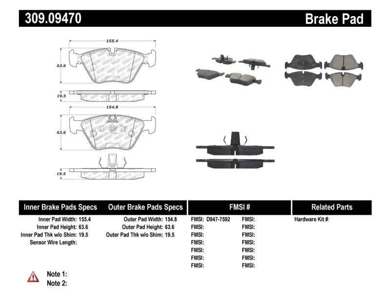 BMW M3 Brake Pads - Front - Stoptech - Sport - 2006 BMW M3 Brake Pads - Front - Stoptech - Sport - 2006