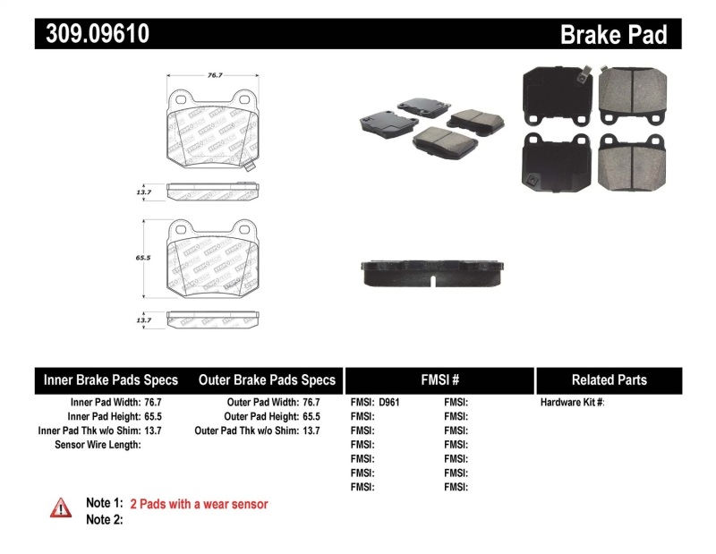 Toyota GR86 Brake Pads - Rear - Stoptech - ST-22 2-Piston - `19-`20