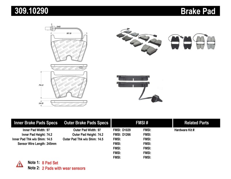 Audi RS5 Brake Pads - Stoptech - Sport - `10-`16