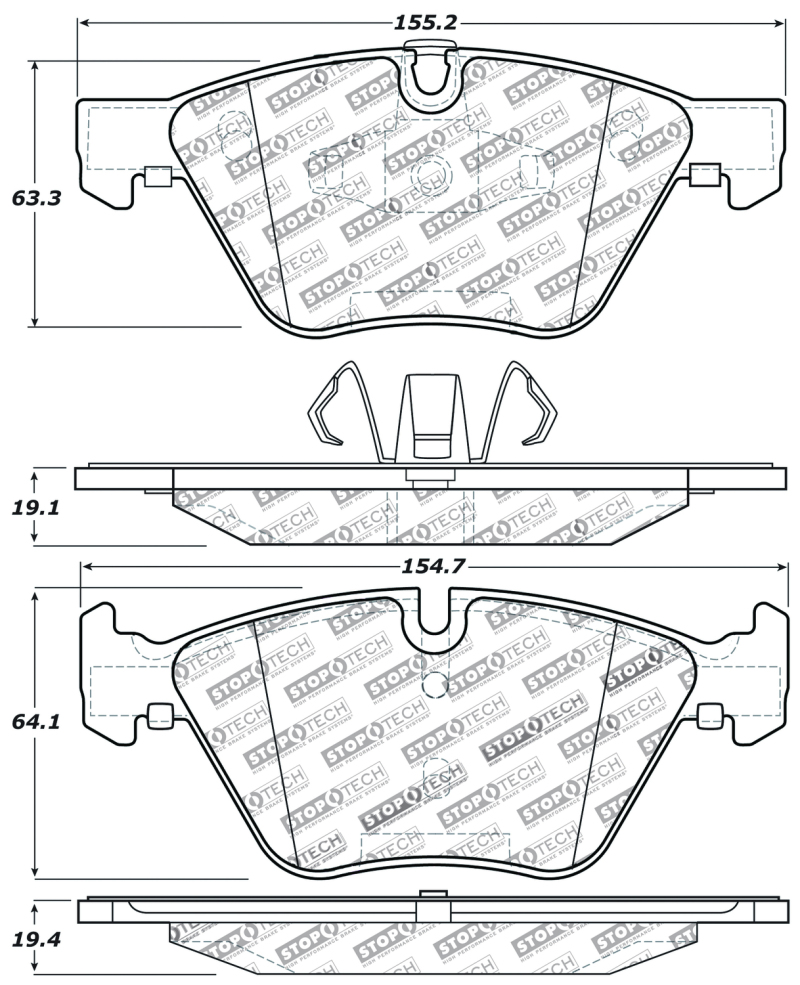 BMW 1 Series Brake Pads - Stoptech - Performance - `05-`17