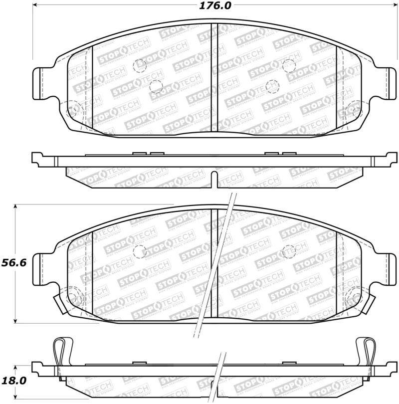 Jeep Commander Brake Pads - Rear - Stoptech - Sport - `06-`10