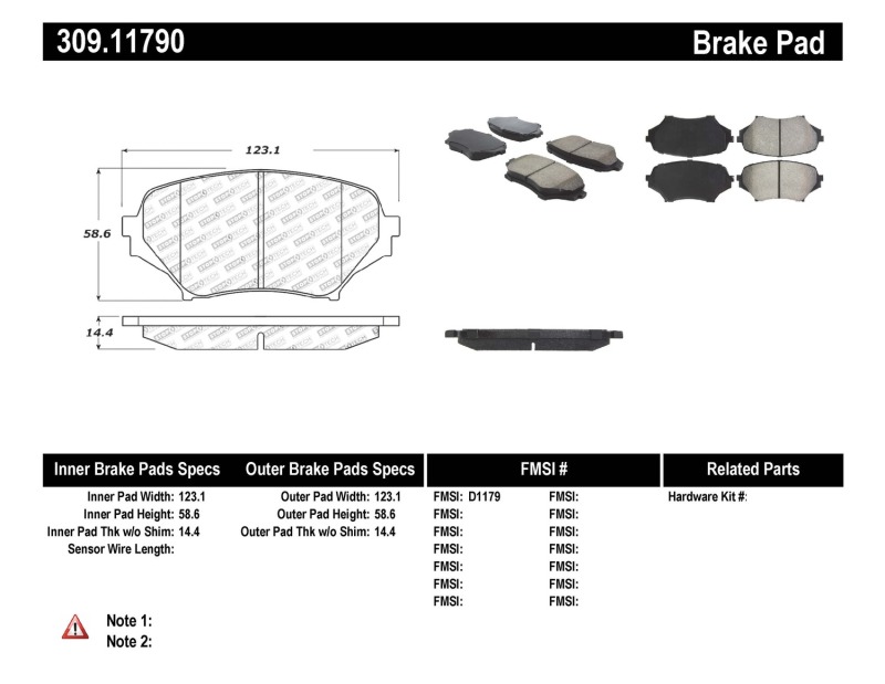 Mazda MX-5 Brake Pads - Front - Stoptech - Sport - `06-`15
