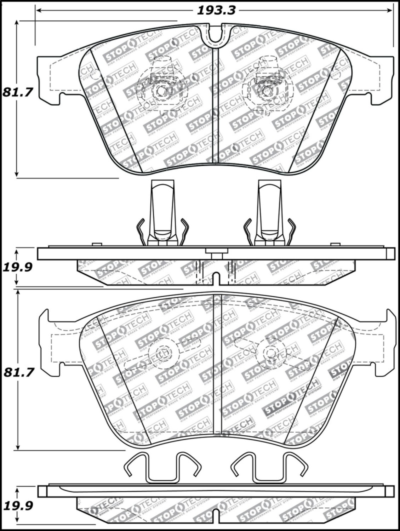 Mercedes-Benz ML63 AMG Brake Pads - Stoptech - Sport - `07-`11