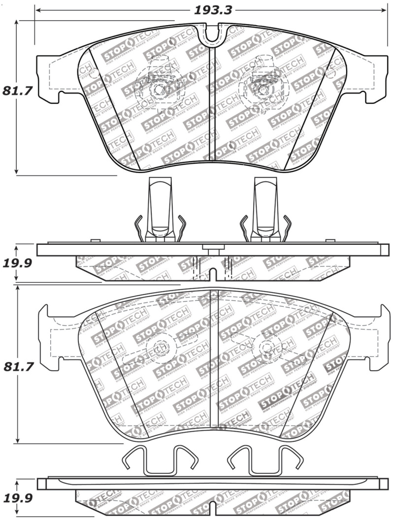 Mercedes-Benz ML63 AMG Brake Pads - Stoptech - Sport - `07-`11