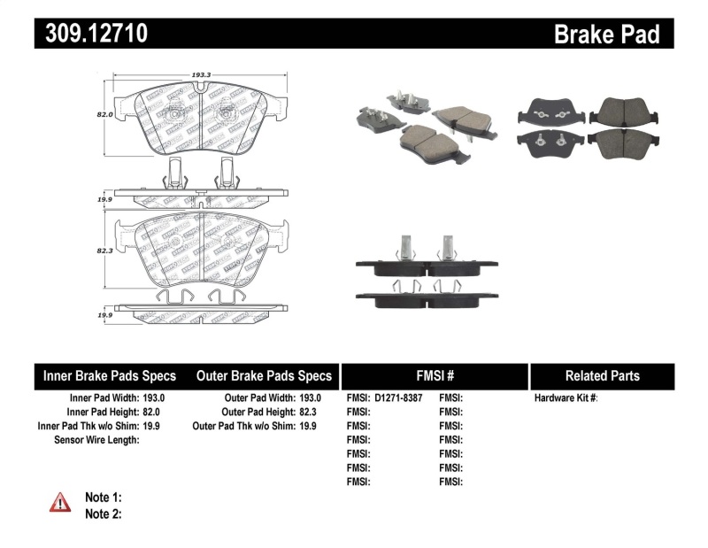 Mercedes-Benz R63 AMG Brake Pads - Stoptech - Sport - 2007