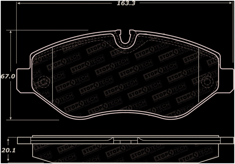 Mercedes-Benz Metris Brake Pads - Rear - Stoptech - Sport with Shims - `16-`18