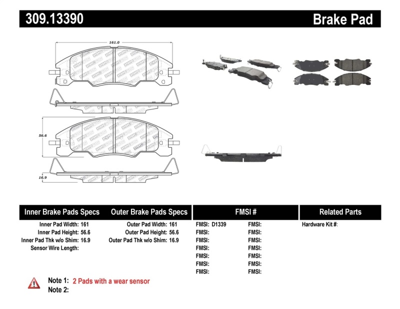 Ford Focus Brake Pads - Stoptech - Performance Sport - `08-`11 Ford Focus Brake Pads - Stoptech - Performance Sport - `08-`11