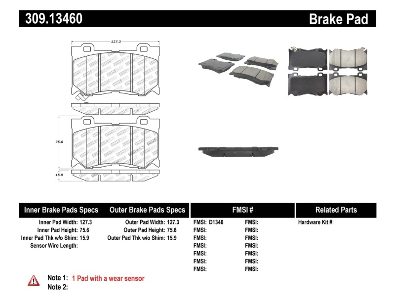 Infiniti G37 Brake Pads - Front - Stoptech - Sport - `08-`13 Infiniti G37 Brake Pads - Front - Stoptech - Sport - `08-`13