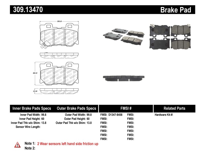 Infiniti G37 Brake Pads - Rear - Stoptech - Sport - `08-`13