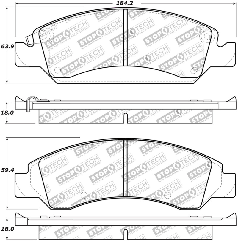 GMC Sierra Brake Pads - Front - Stoptech - Street Performance - `08-`14