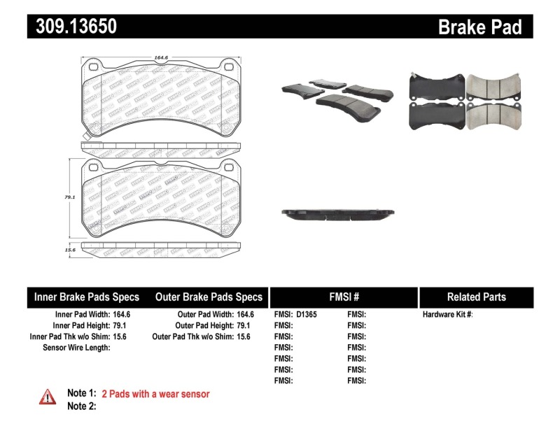 Lexus IS F Brake Pads - Front - Stoptech - Sport - `08-`14