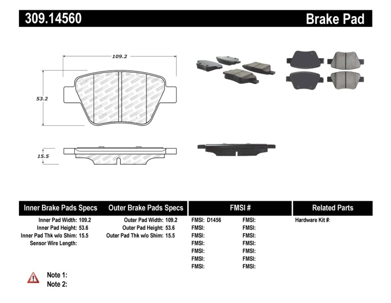 Volkswagen GTI Brake Pads - Rear - Stoptech - Sport - `11-`14 Volkswagen GTI Brake Pads - Rear - Stoptech - Sport - `11-`14