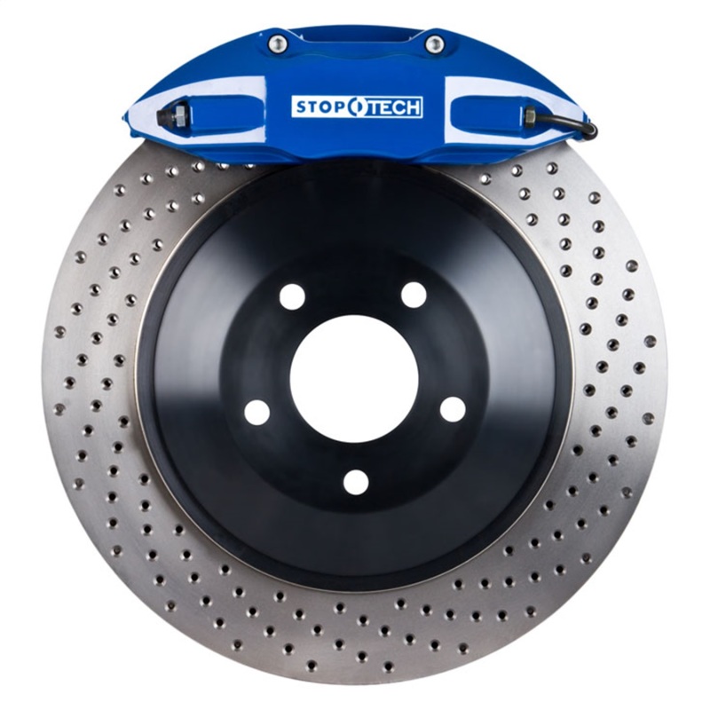 Volkswagen Eos Brake Kit - Front - Stoptech - ST-41 Calipers + Drilled One-Piece Rotor - Blue - `07-`16