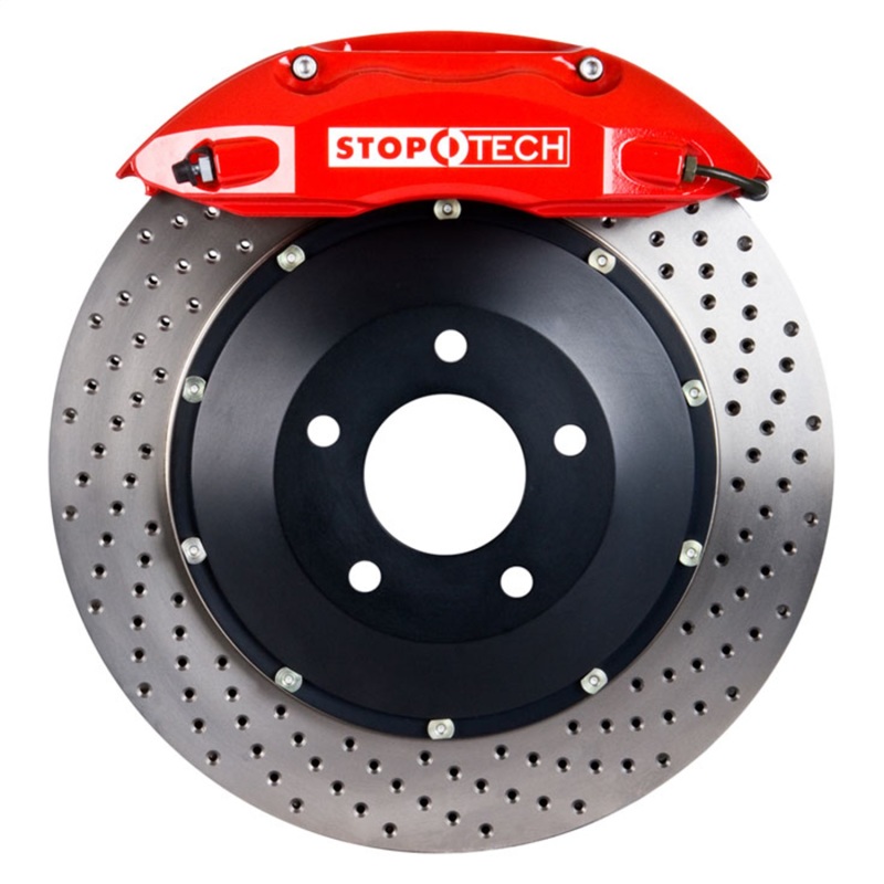 Lexus GS350 Brake Kit - Rear - Stoptech - ST-40 Calipers + Drilled 345x28mm Rotors - Red - `13-`19 Lexus GS350 Brake Kit - Rear - Stoptech - ST-40 Calipers + Drilled 345x28mm Rotors - Red - `13-`19