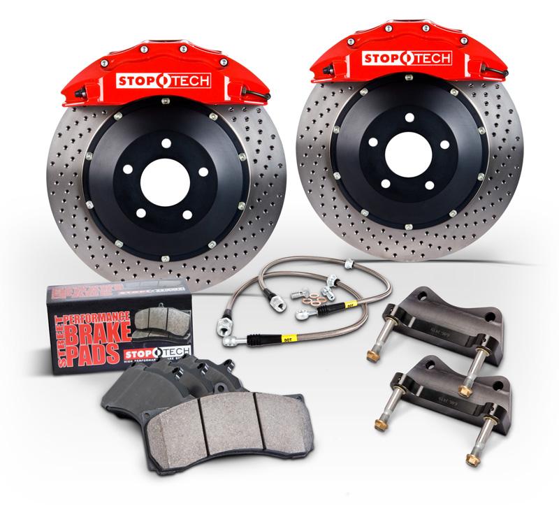 Volkswagen Eos Big Brake Kit - Front - Stoptech - ST-40 Caliper Slotted 328x28 Rotor - Red - `07-`16