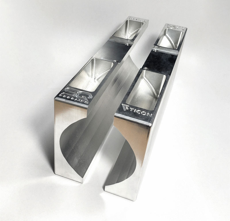 Mercedes-Benz E350 Brake Rotors (2) - Front - Stoptech - C-Tek Slotted/Drilled Rotors + Centric Premium Pads - Silver - `06-`09