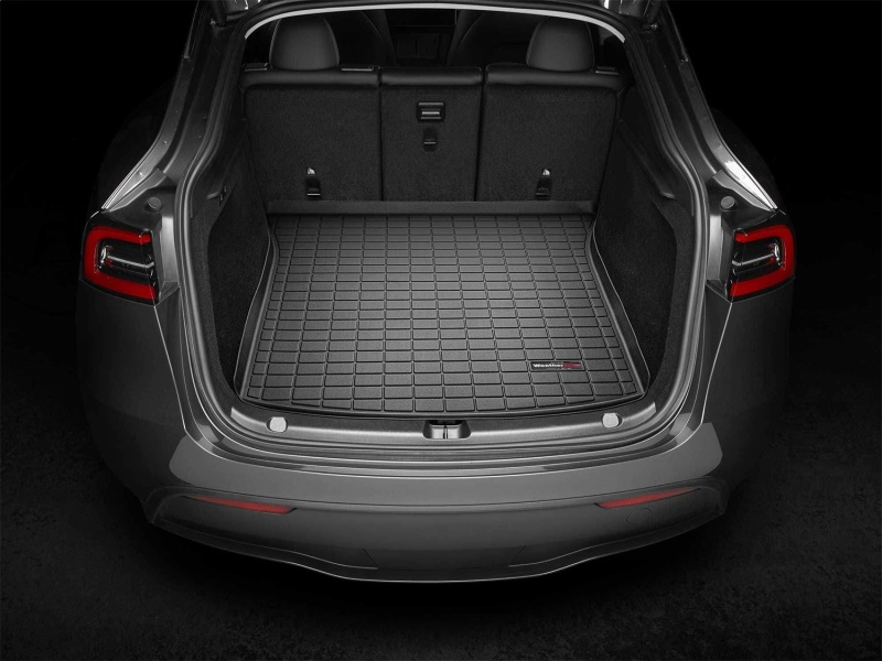 Tesla Model Y Cargo Liner - Behind 2nd Row Seating - WeatherTech - Flexible TPO with Raised Lip - Black - 2020