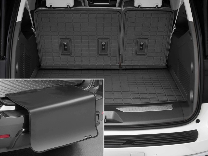 Chevrolet Suburban Seatback Cargo Liner - WeatherTech - HP w/Bumper Protector - Black - `21-`27