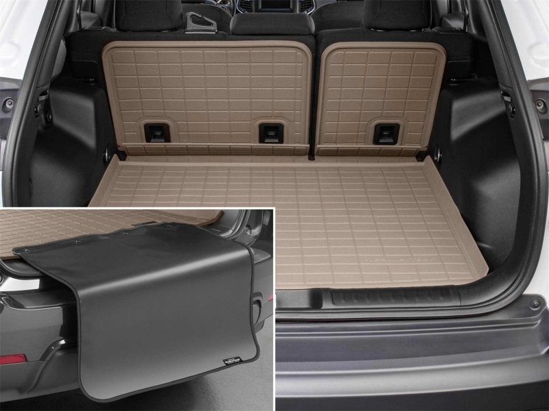 Cadillac Escalade Cargo Liner - Behind 3rd Row - WeatherTech - SeatBack Cargo Liner HP w/Bumper Protector - Tan - `21-`26