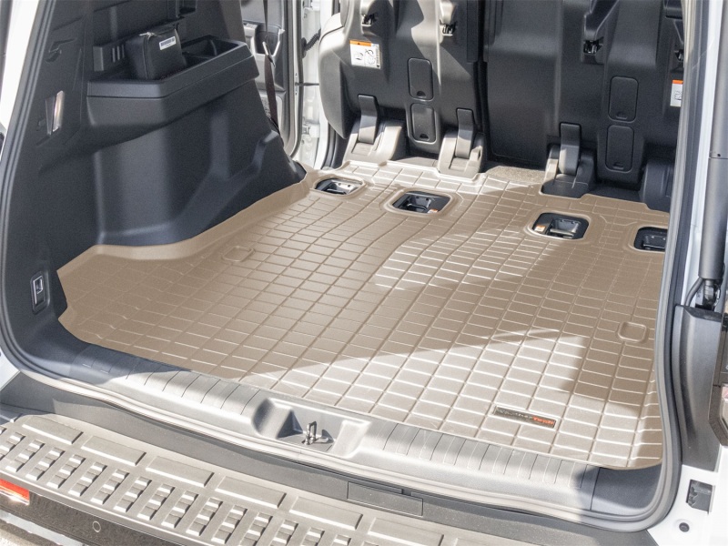 Toyota 4Runner Cargo Liners - Trunk - WeatherTech - Raised Lip, Textured Finish - Tan - `25-`26