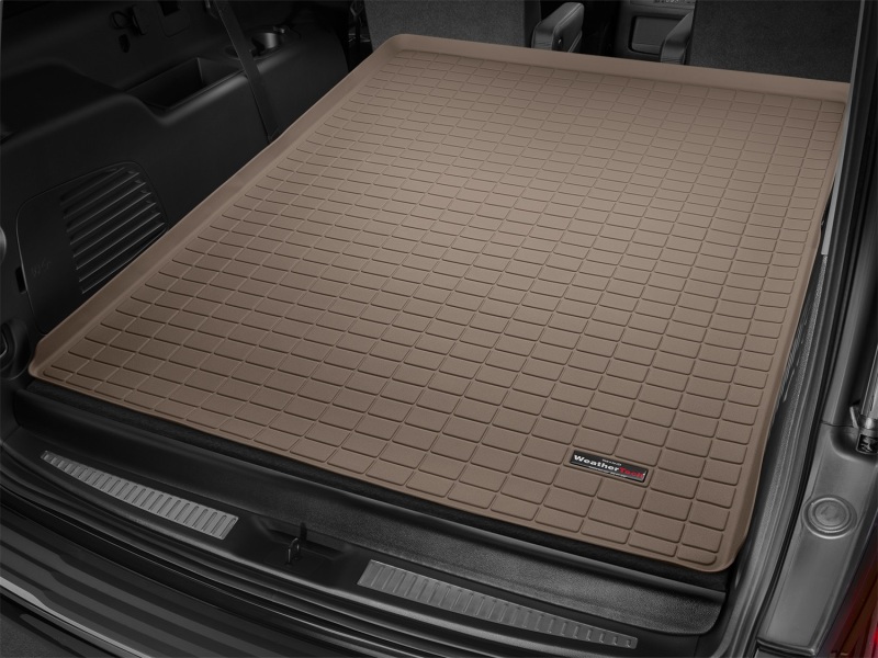 Cadillac Escalade ESV Cargo Liner - Behind 2nd Row - WeatherTech - Raised Lip - Tan - `15-`27