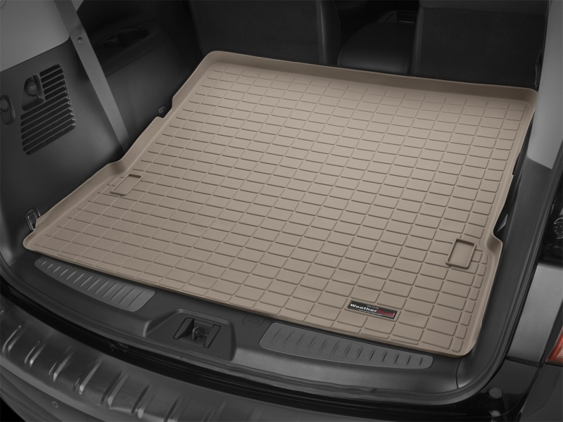 Infiniti QX80 Cargo Liner - Behind 2nd Row - WeatherTech - Raised Lip, Textured Finish - Tan - `14-`27