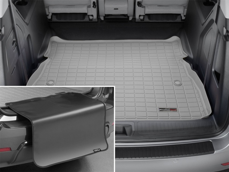 Honda Odyssey Cargo Liner w/Bumper Protector - Behind 2nd Row Seating - WeatherTech - Raised Lip - Grey - `18-`27