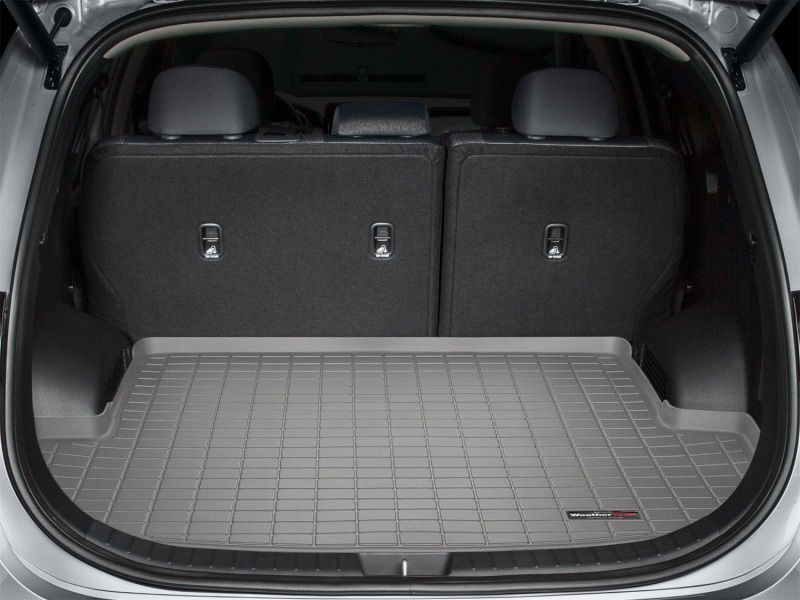 Hyundai Santa Fe Cargo Liner - Rear - WeatherTech - Raised Lip - Grey - `21-`27