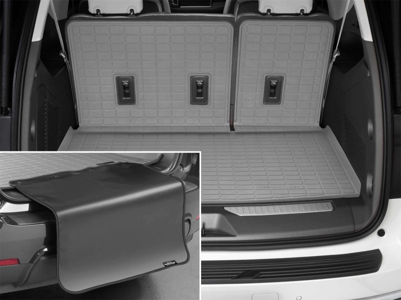 Chevrolet Suburban Seatback Cargo Liner - WeatherTech - HP w/Bumper Protector - Grey - `21-`27