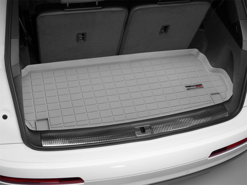 Audi Q7 Cargo Liner - Behind Third Row - WeatherTech - Raised Lip, TPO Material - Grey - `17-`27