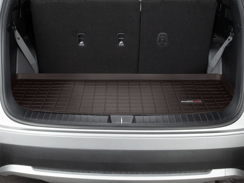 Hyundai Palisade Cargo Liner - Rear - WeatherTech - Raised Lip, Textured Finish - Cocoa - `20-`27