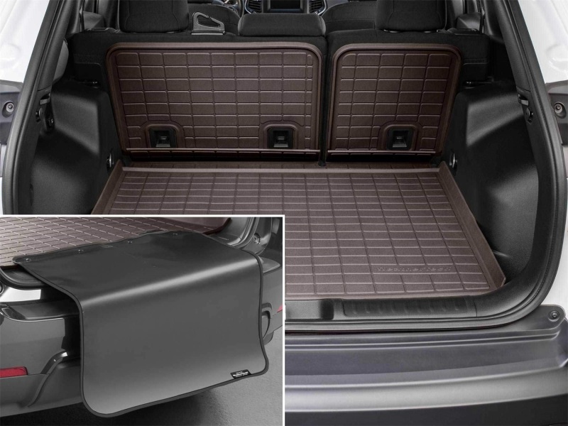 Cadillac Escalade Cargo Liner - Behind 3rd Row Seating - WeatherTech - SeatBack Cargo Liner HP w/Bumper Protector - Cocoa - `21-`26