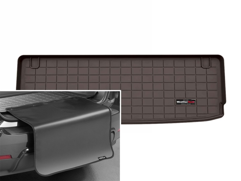Infiniti QX80 Cargo Liner w/ Bumper Protector - Behind 3rd Row Seating - WeatherTech - Cocoa - `25-`26