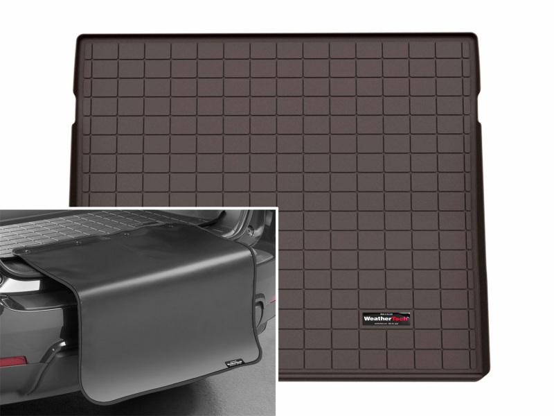 Porsche Macan Cargo Liner - Behind 2nd Row Seating - WeatherTech - w/Bumper Protector - Cocoa - `24-`26