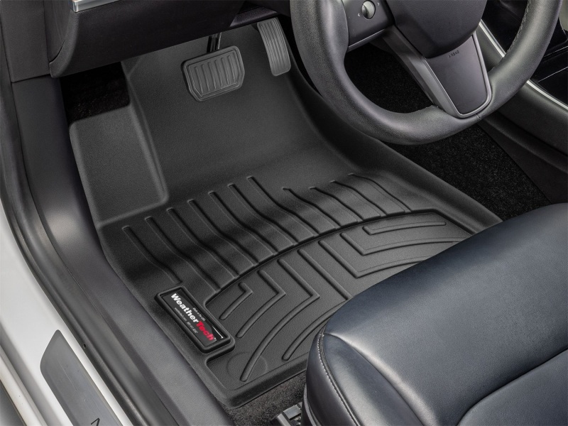 Tesla Model 3 Floor Mat Set - Front - WeatherTech - DigitalFit - Black - `17-`27