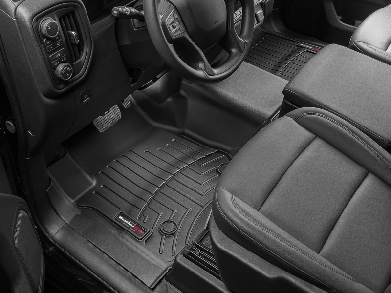 GMC Sierra FloorLiner - Front - WeatherTech - DigitalFit - Black - `19-`27