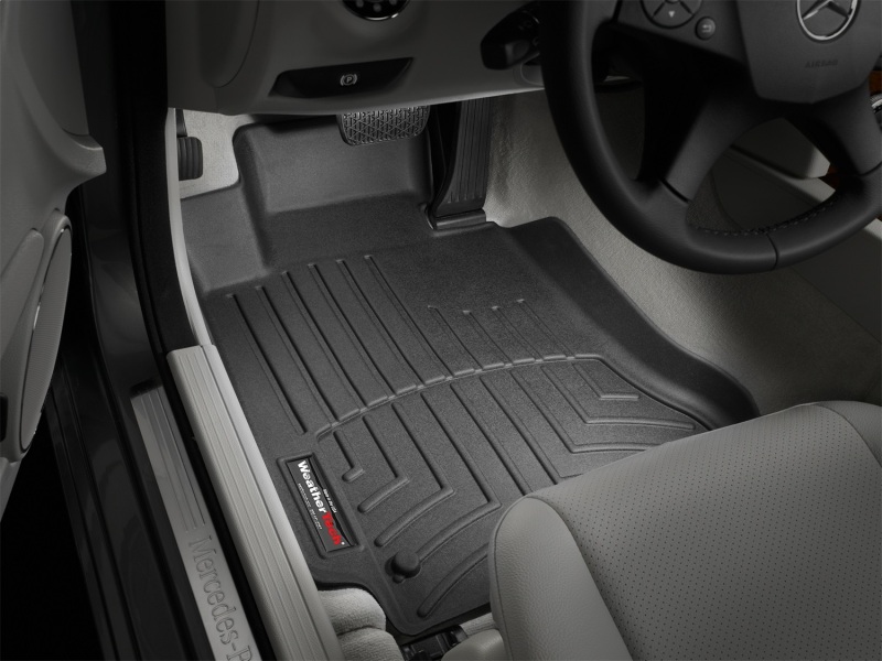 Mercedes-Benz C-Class FloorLiner - Front - WeatherTech - DigitalFit - Black - `08-`13