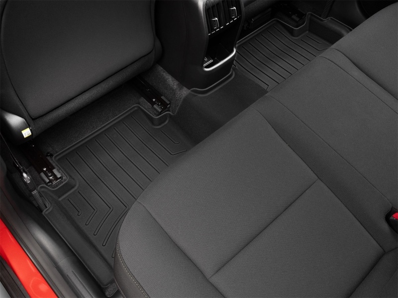 Hyundai Kona Floor Mat Set - Rear - WeatherTech - FloorLiner HP - Black - `24-`26