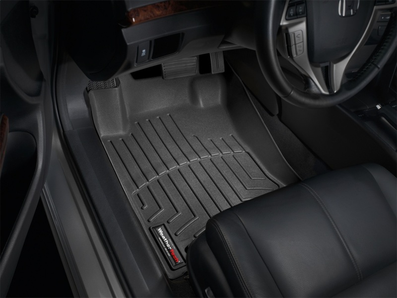 Honda Crosstour FloorLiner - Front - WeatherTech - DigitalFit - Black - `10-`27