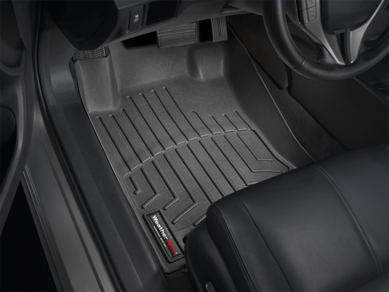 Honda Crosstour FloorLiner - Front - WeatherTech - DigitalFit - Black - `10-`27