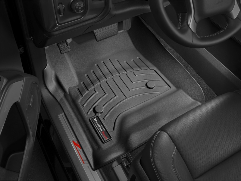 GMC Sierra FloorLiner - Front - WeatherTech - DigitalFit - Black - `14-`27