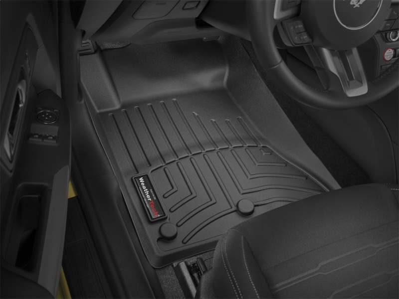 Ford Mustang FloorLiner - Front - WeatherTech - DigitalFit - Black - `15-`27