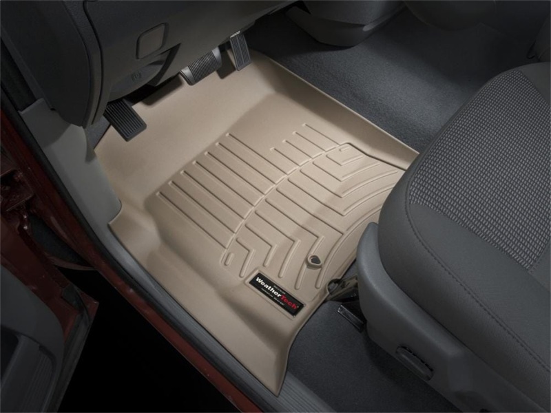 Dodge Ram 1500 Pickup QuadCab FloorLiner - Front - WeatherTech - DigitalFit - Tan - `02-`06
