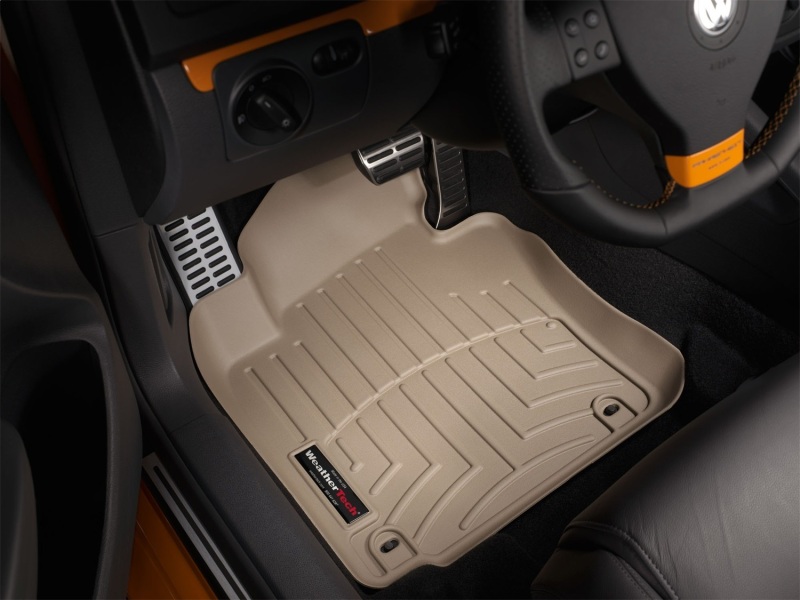 Volkswagen Jetta FloorLiner - Front - WeatherTech - DigitalFit - Tan - `05-`10