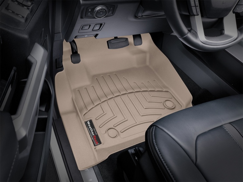Ford Super Duty Floor Mat Set - Front - WeatherTech - FloorLiner DigitalFit - Tan - 2017