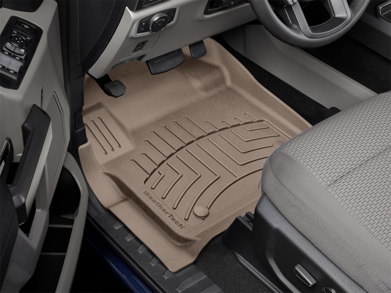Ford F-350 Floor Mat Set - Front - WeatherTech - FloorLiner HP - Tan - `17-`27